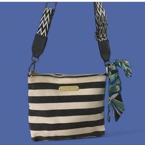 Betsey Johnson Black & White Striped Crossbody